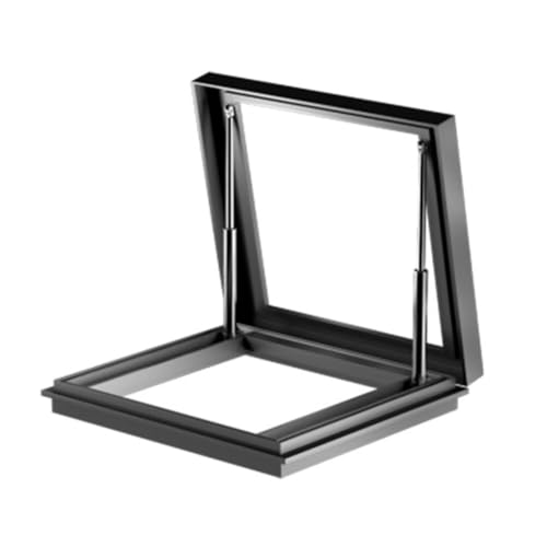 Sicherheitstür aus Stahl für die Installation auf Dachterrassen mit geneigter Flachdach-Oberlichtabdeckung und manuellem...