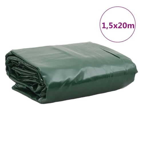 vidaXL Abdeckplane, Plane Abdeckung Reißfest Wasserfest, Schutzplane UV-Beständig Schimmelbeständig, Schutzhülle Zeltplane, Grün 1,5x20m 650 g/m²