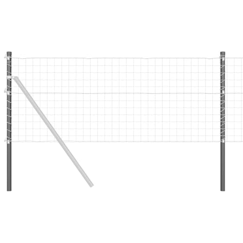 vidaXL Gartenzaunpfosten in Grau aus pulverbeschichtetem Stahl, 50 cm hoch, 2 Stück. Robuste und rostfreie Konstruktion, einfach aufzubauen. Ideal für Garten- und Hofzäune mit UV-Schutz. Langlebig un