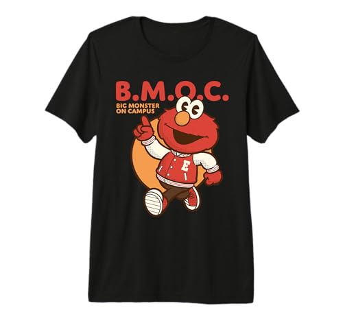 T-shirt Sesame Street Elmo premium en coton doux de couleur rouge pour adulte