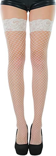Image of ToBeInStyle Women's Vibrant Large Net Fishnet Thigh High Elastic Nylon Novelty Stockings