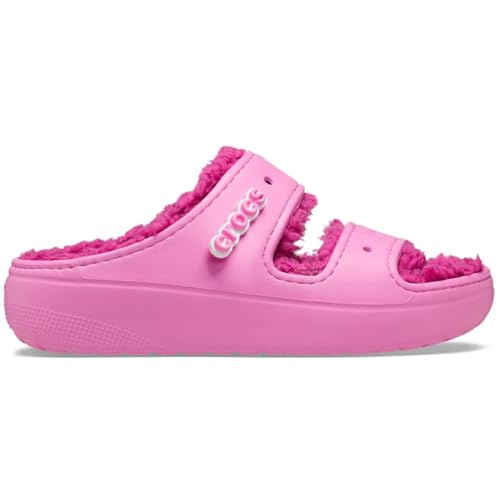 Crocs Unisex-Adult Classic Cozzzy Sandals, Fuzzy Slippers and Slides, Taffy Pink, 15 Men/17 Women