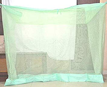 Image of APS Polycotton Green Mosquito Net /Machardani for Home (4 x 6.5) Foot