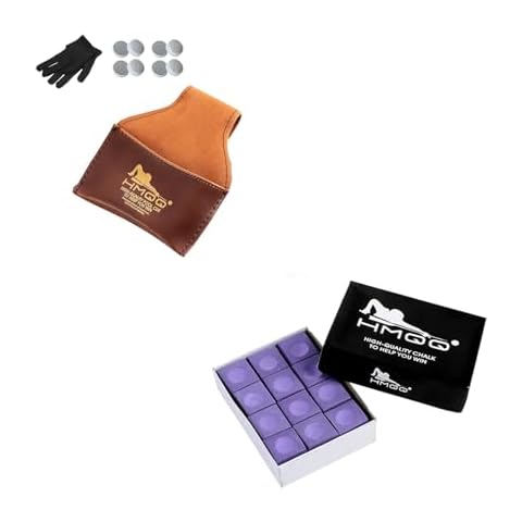 HMQQ Billiards Chalk(Purple Set of 12) and Billiards Chalk Pocket Cover