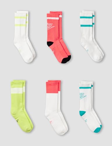 Image of Nike Unisex Kids' Everyday Cushioned Crew Socks (6-Pack) | Boys and Girls