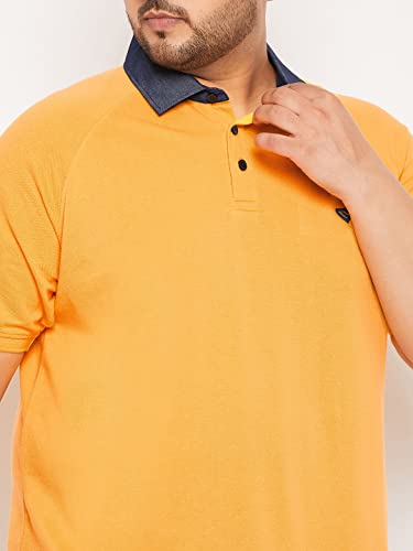 Image of Club York Men Cotton Blend Half Sleeve Polo Neck Solid Plus Size T-Shirts