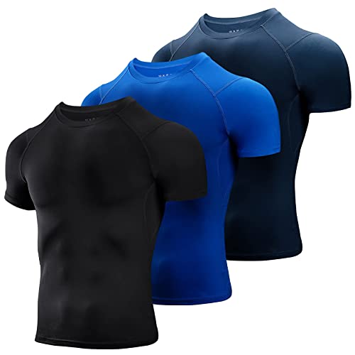 Niksa 3 Piezas Camiseta Compresión Hombre,Deportiva Para Hombre Amiseta De Manga Corta Camiseta Entrenamiento Hombre Diseño De Malla Transpirable Secado Rápido Para Gym,Negro Azul Marino,Tamaño M Niksa 3 Piezas Camiseta Compresión Hombre,Deportiva Para Hombre Amiseta De Manga Corta Camiseta Entrenamiento Hombre Diseño De Malla Transpirable Secado Rápido Para Gym,Negro Azul Marino,Tamaño M