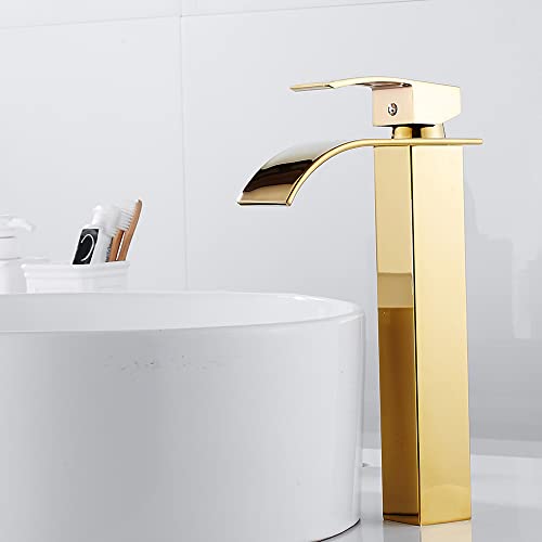 洗面用蛇口 洗面水栓 手洗い シングルレバー混合水栓 トイレ 立水栓 手洗いボウル用 洗面台 水道 蛇口 おしゃれ ウォータフル出水 (金)