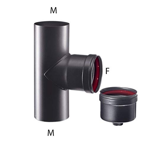 Raccordo a T 90° braga MM codino F nero pellet (100mm)