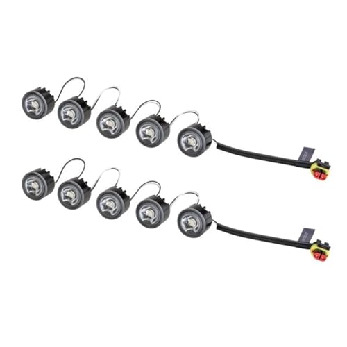 HELLA 2PT 010 458-711 LED-Tagfahrleuchtensatz - LEDayFlex - 12/24V - rund - Einbau - Lichtscheibenfarbe: glasklar - Kabel: 120mm - Fahrzeugfront - Satz