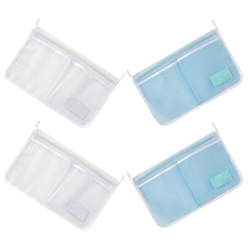 PRETYZOOM Organisateur Frigo Suspendu en Maille PP Double Compartiment, Paquet de Rangement 4pcs pour Réfrigérateur, Design Gain de Place Cuisine et Murs