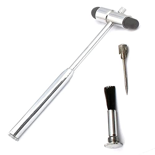 Wellnessd'light - Chrome-Plated Buck Neurological Hammer Stainless Steel 2 Sided Rubber Head