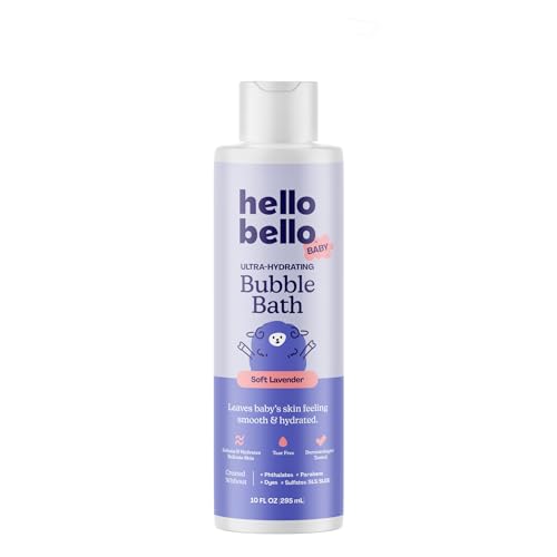 Image of Hello Bello Baby Premium Bubble Bath, Gentle Soft Lavender Scent, for Babies and Kids, 10oz Bottle