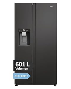 Haier Side-by-Side Kühl Gefrierkombination HSW79F18DIPT I Side by Side Kühlschrank mit Eiswürfelspender, Total No Frost, Wi-Fi & App I 177,5 x 90,5 x 72,6 cm I 601 L Nutzinhalt & Festwasseranschluss