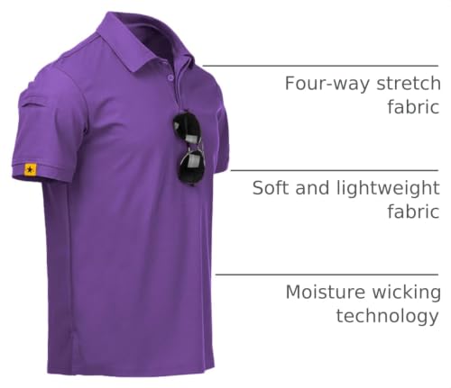 Image of ZITY Mens Polo Shirt Short Sleeve Sports Tactical T-Shirt Athletic Golf Polos Daily Casual Stylish Collared Shirts for Men
