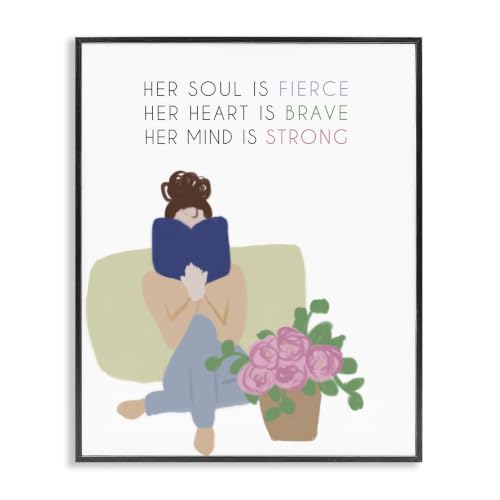 Fierce Woman Reading Motivational, 11 x 14 Inch Framed Giclée Print