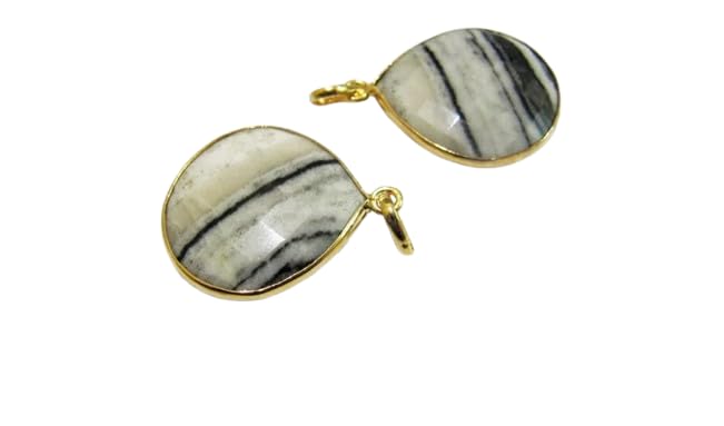 Natural Zebra Agate Heart Shape Briolette Faceted Connector Pendant Charm 22 mm size Unique Rare Gemstone Bezel Pendant Single Loop-image-11