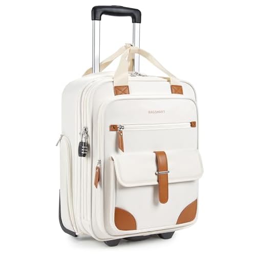 BAGSMART Carry on Luggage with Wheels, 16-inch Underseat Travel Suitcase Airline approved, Lightweight Softside Carry-on Luggage for Airplanes Women Overnight Rolling Bags for Short Trip, Li