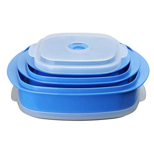 Image of Reston Lloyd Nesting Microwave Containers, Set of 3, Adjustable Steam Vents, Airtight, Meal Prep, Durable BPA-Free Plastic- Freezer & Dishwasher Safe, Cookware & Food Storage, Anyday Cookware, Azure