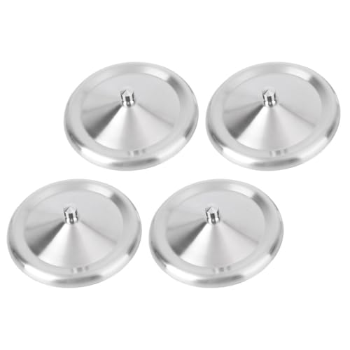 Toyvian Tapas de Tazas de Acero Inoxidable 8.6 Cm, Pack 4 Piezas, Cubiertas Reutilizables para Vaso, Tapas Metálicas Antipolvo para Uso Diario en Hogar y Oficina