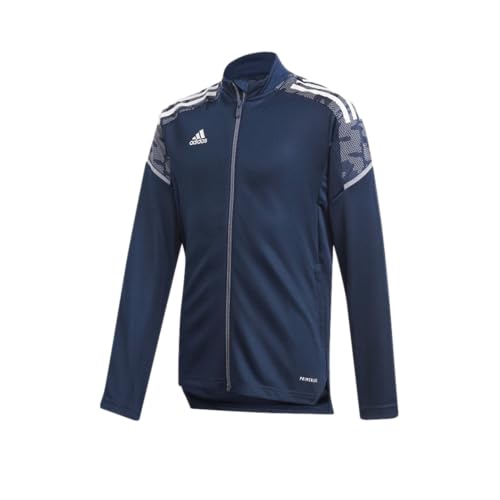 adidas Youth Soccer Condivo 21 Track Jacket - Made from Recycled Material, Moisture-Absorbing, (US, Alpha, Large, Regular, Regular, Navy)