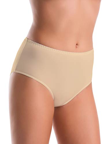 Teyli Culotte Femme Slips Taille Haute Fibre de Bambou, Beige, XL Cover