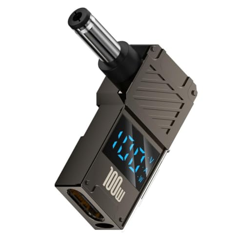 Image of ETZIN SB C Female to DC Adapter, 90 Degree USB C to DC Cylindrical Socket 5.5 X 2.1 Mm, PD Power Charger Connector 100W 5A Portable Charging Adapter for Laptop