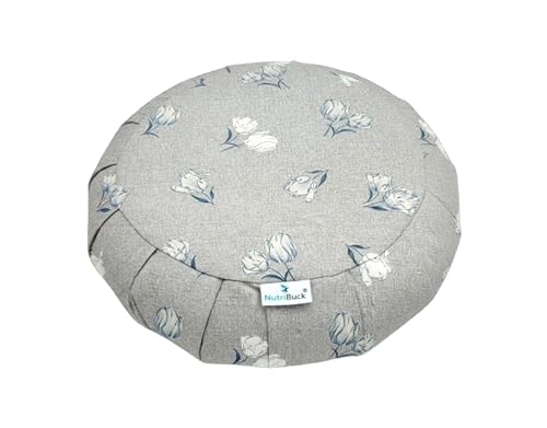 Image of Buckwheat ZAFU Meditation Cushion Filled with Buckwheat Hulls (MOONLIGHT MIST)