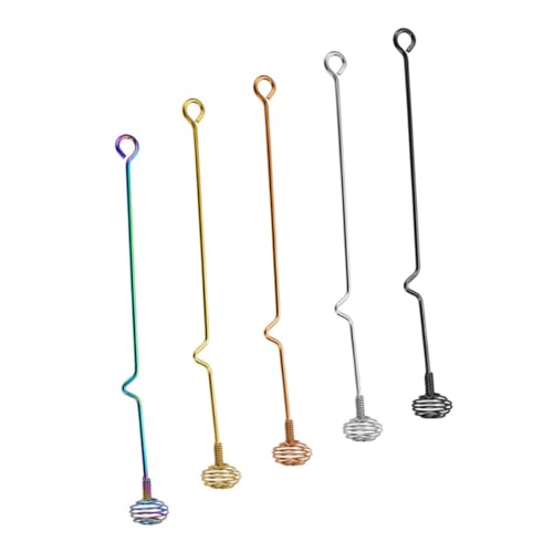 CIYODO 5Pcs Cocktail Stirring Sticks Multi Function Household Beverage Stirrer for Honey Syrup Jam for Parties and Home Use