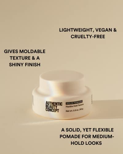 Authentic Beauty Concept Solid Pomade | All Hair Types | Adds Shine & Flexible Hold | Vegan & Cruelty-Free | Silicone-Free | 2.9 Fl. Oz. #TOP1