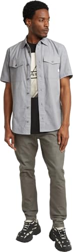 G-Star RAW Herren Marine Slim Hemd, Mehrfarben (Correct Winter Grey/Ecru D19751-D123-G301), S – Ansicht 3