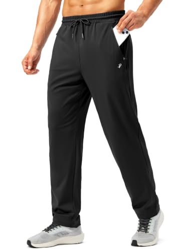 Pudolla Men's Sweatpants Workout Athletic Pants with Pockets(Black XL)
