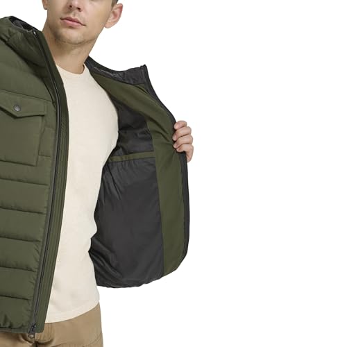 Image of Water Resistant Performance Stretch Hooded Puffer Jacket