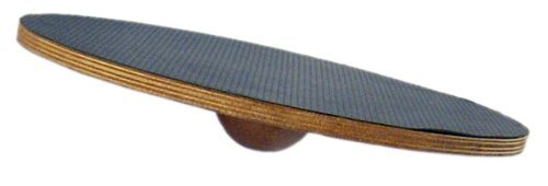 j/fit Large Round Fixed Angle Balance Board 16" | Durable Wooden Wobble Platform