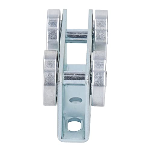 Chariot Porte Coulissante 4 Roues Silencieux, Système Complet avec Roulements et Rails en Acier, Argent, pour Portes de Maison Cuisine Salle de Bain et Armoires