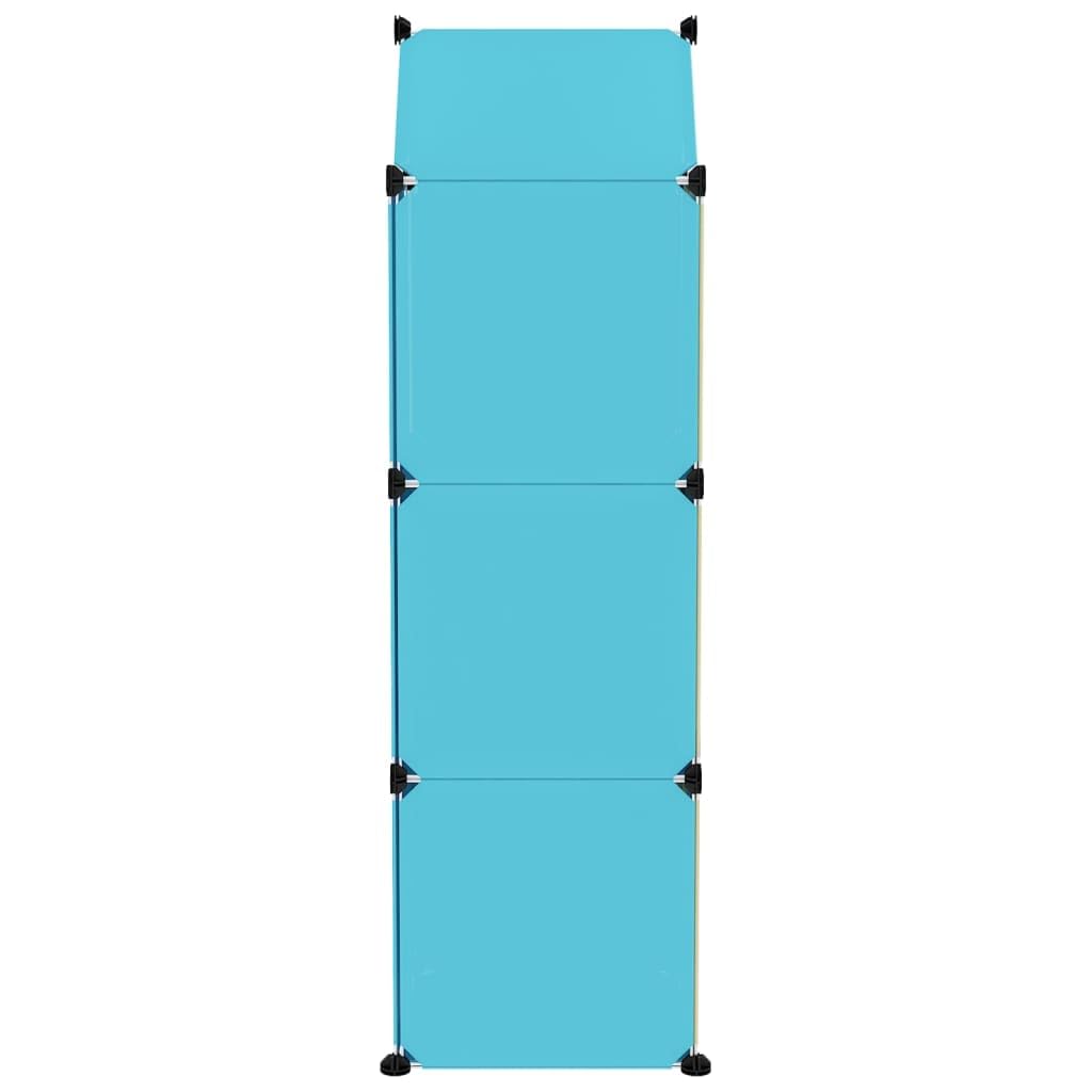 vidaXL Armoire de Rangement pour Enfants avec 8 Cubes Organisateur Stockage Tout-Petits Meuble de Rangement Maison Intérieur Bleu PP
