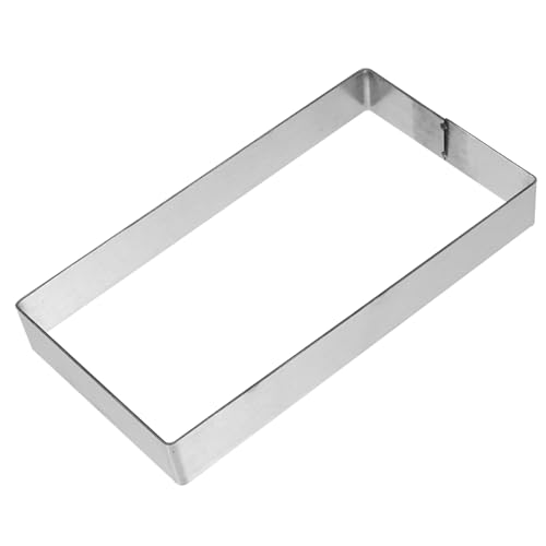 GRIRIW Rectangle Stainless Steel Mousse Ring Non Stick Baking Mold for Mousse Tart and Pancakes for DIY Desserts and Pastries High Baking Supply