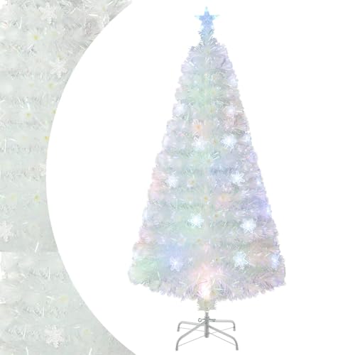 SPOTRAVEL 4FT Artificial Christmas Tree White Fiber Optic Xmas Tree (120cm)