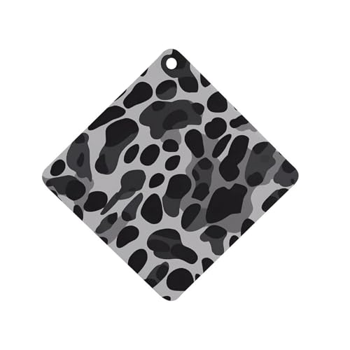 Black Grey Leopard Car Air Freshener Hanging Aromatherapy Tablets for Car Accessories Rhombus