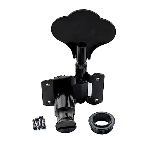 Musiclily 4-in-Line Offene Bass Mechaniken Set, Schwarz
