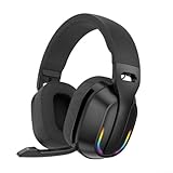 Aprilsunnyzone B500 RGB Wireless Gaming Kopfhörer mit 5.4, 60H Gesamtspielzeit, HD-Sound, 40-mm-Treiber, Typ-C-Ladegerät, Touch-Bedienelemente (schwarz)
