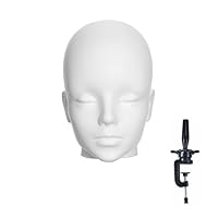 VEELTRAS Male Bald Mannequin Head Professional Bald Manikin Head Training Head for Wigs Display Mask Display Hat Display with a Free Clamp