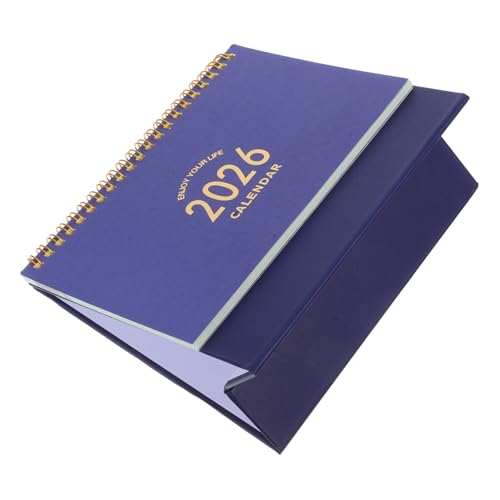 Gogogmee Calendario de Escritorio Pequeño Diseño Sólido Azul Oscuro Planificador Mensual Papel para Oficina Escuela