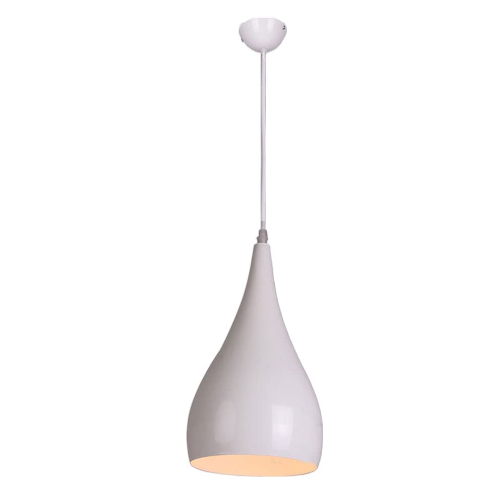 Stvdedg White 1-Pack Macaron E27 Ceiling Chandelier Creative Lantern Shaped Hanging Lamp Shade Mid Century Modern Barn Pendant Light Pastoral Single Head Lighting Fixture For Loft Coffee Kitchen Island