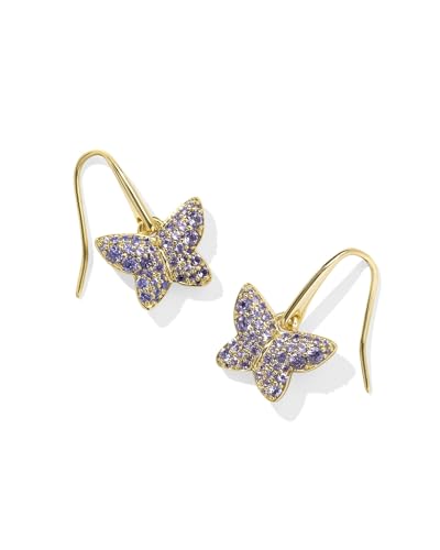Kendra Scott 14k Gold-Plated Lillia Crystal Drop Earrings in Violet Crystal Fashion Jewelry for Women
