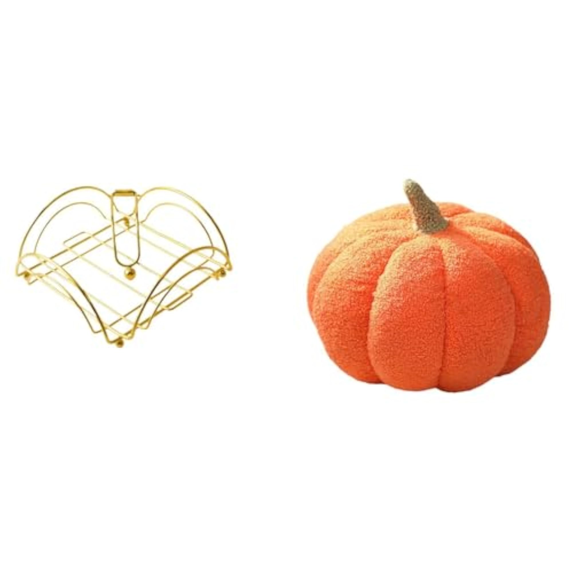 Weighted Arm Napkin Dispenser with Plush Pumpkin Pillow