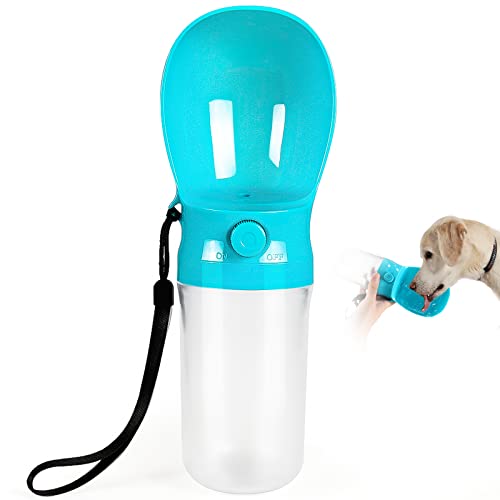 Dog Water Bottle Portable Dog Travel Water Bottles Dispenser, Pet Essentials Accessories for Hiking, Walking, 12 OZ Leak…