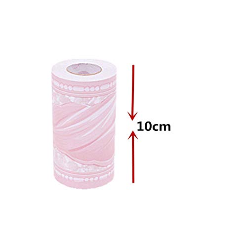 Yija Borda autoadesiva de PVC com laço rosa para cozinha, quarto, sala de estar, decoração de casa,