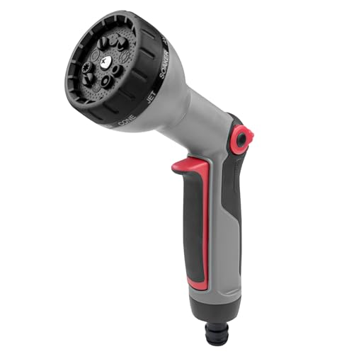Gratuipolmep Pistola de Riego, Pistola de Agua para Jardín, 9 Modos Ajustables, Boquilla Manguera Jardin, Boquilla Pulverizadora, para Riego de Plantas, Lavado de Coches y Mascotas