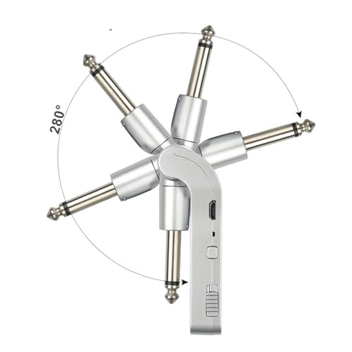 Sistema inalámbrico de guitarra y bajo, Pickup inalámbrico digital 2.4GHz para guitarra eléctrica y bajo con batería integrada recargable (plateado) miniatura 5